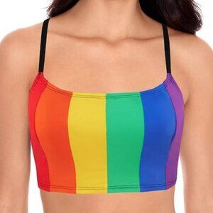 Salt + Cove Juniors Rainbow Cropped Bikini Top